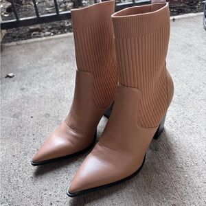 Open Edit Rafael Women's Markita Boot Vegan Pointed Toe Block Heel Size 8.5